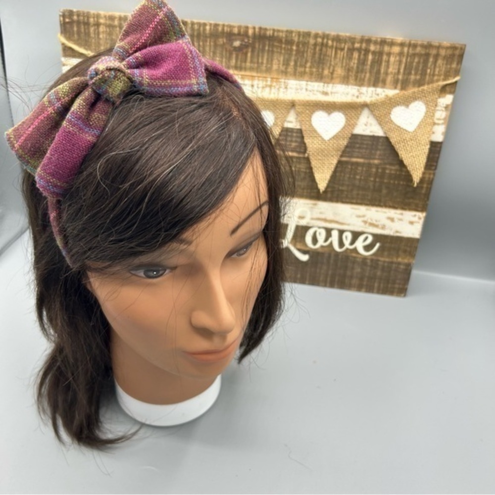 ✨NWOT plaid bow headband